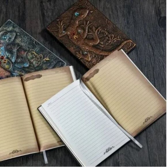 Bronze Gecko Lizard 3D Jeweled Diary Notebook - Picture 2 of 6